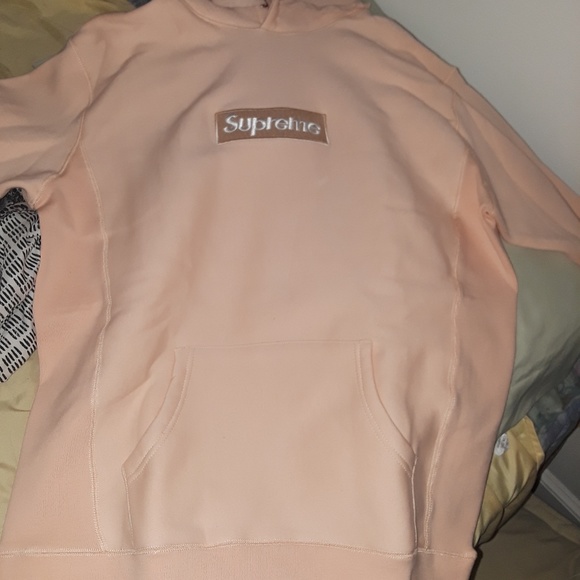 Supreme Box logo peach hoodie - Picture 1 of 4